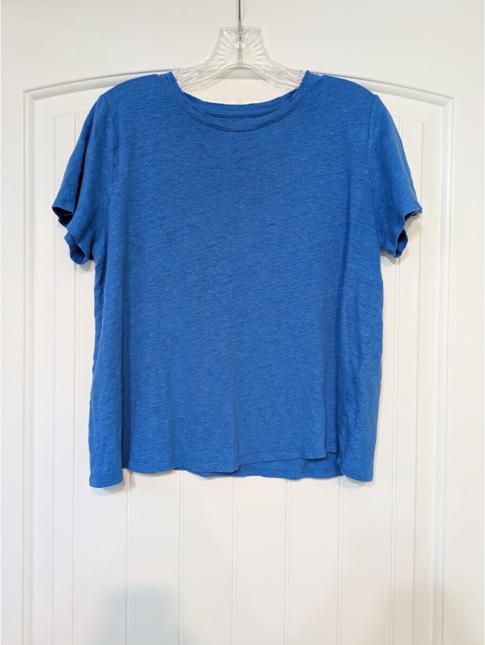 Eileen Fisher Organic Linen T‑Shirt – S/P – Blue – GUC